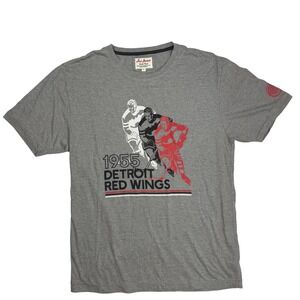 Red Jacket Vintage Sports Mens L T-Shirt Gray 100% Cotton Detroit Red Wings 1955